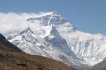 Picture of Mount Everest North Face (China): Snow blowing off the summit of Mount Everest