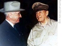 General MacArthur and President Truman meet for the first time  on Wake Island in 1950