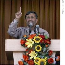 Iran's President Mahmoud Ahmadinejad during his visit to Semnan