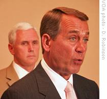 House Minority Leader John Boehner (r) and Republican Representative Mike Pence, 23 Jun 2009