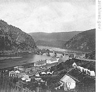 A photograph of Harpers Ferry from the Civil War period