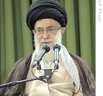 Photo released by official website of Iranian supreme leader's office shows Ayatollah Ali Khamenei during meeting with parliamentarians in Tehran, 24 Jun 2009