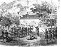 United States Marines attack the engine house at Harpers Ferry