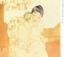A detail of the print Maternal Caress from 1891