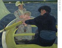 A detail of The Boating Party, painted around 1893