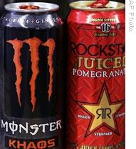 Two brands of energy drinks
