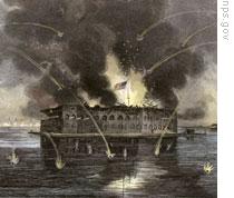 The shelling of Fort Sumter