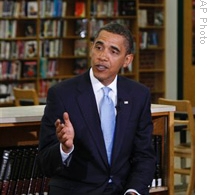 President Barack Obama talks to students at Wakefield High School in Arlington, Virginia 